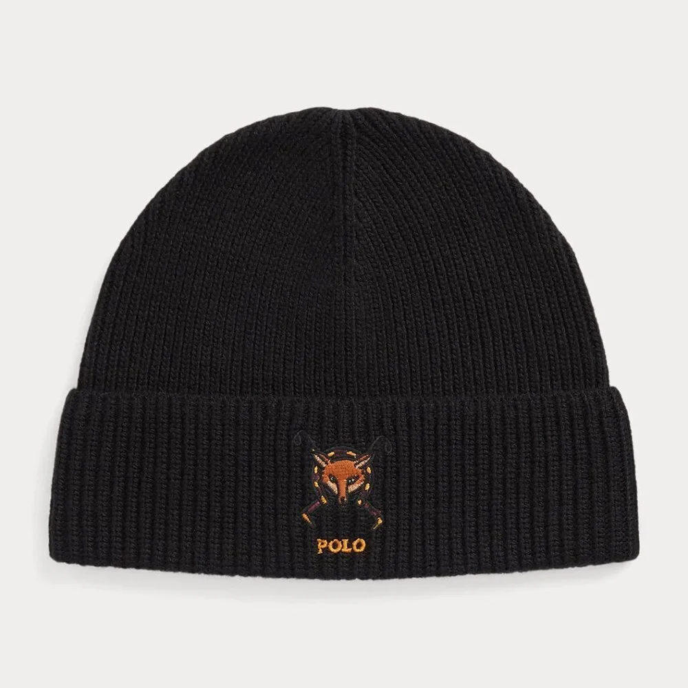 Polo Ralph Lauren Embroidered Fox Rib-Knit Beanie